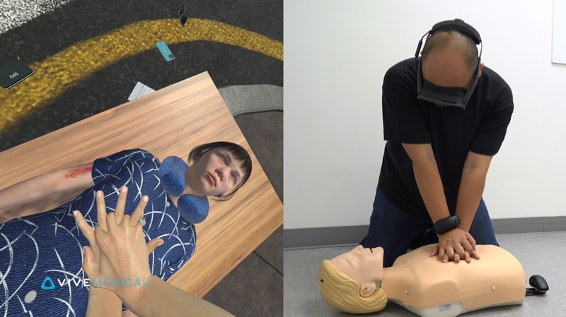 HTC Medical VR與台中榮民總醫院合作CPR心肺復甦術XR訓練方案首次公開亮相